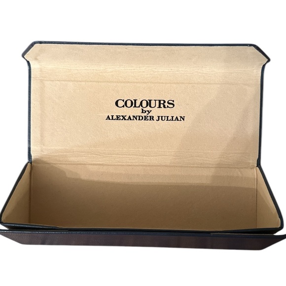 Colours by Alexander Julian Blue Leatherr Magnetic Eye Glass Case - Picture 6 of 6